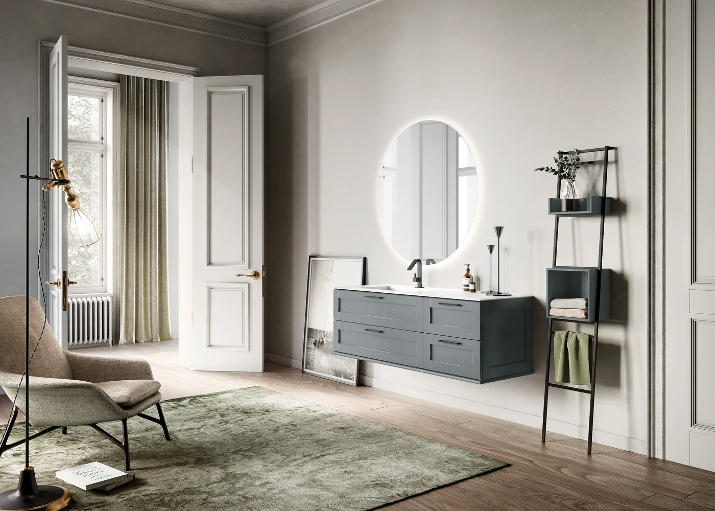 Accademia 33 &mdash; Graublau mit Glas